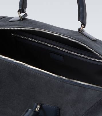 Leather-trimmed suede duffel bag | Kiton