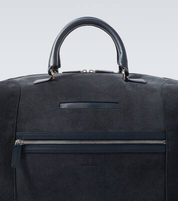 Leather-trimmed suede duffel bag | Kiton