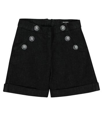 Stretch-cotton denim shorts | Balmain Kids