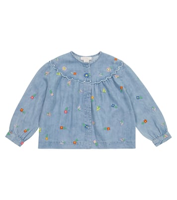 Floral embroidered denim blouse | Stella McCartney Kids