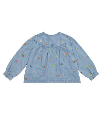 Floral embroidered denim blouse | Stella McCartney Kids