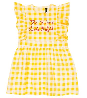 Embroidered gingham cotton dress | Mini Rodini