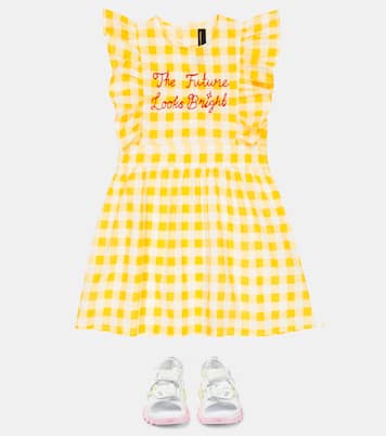 Embroidered gingham cotton dress | Mini Rodini