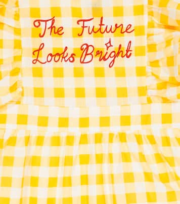 Embroidered gingham cotton dress | Mini Rodini