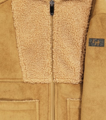 Hooded teddy-trimmed coat | Il Gufo