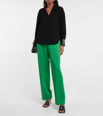 Bluse mit Lederimitat | Vince