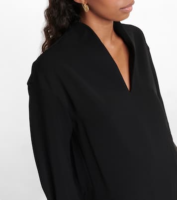 Bluse mit Lederimitat | Vince