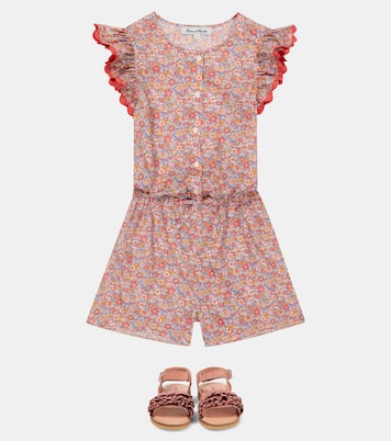 Embroidered floral cotton playsuit | Tartine et Chocolat
