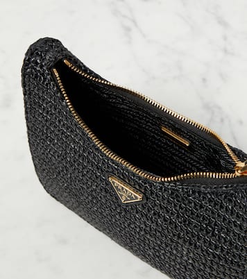 Small crochet raffia shoulder bag | Prada