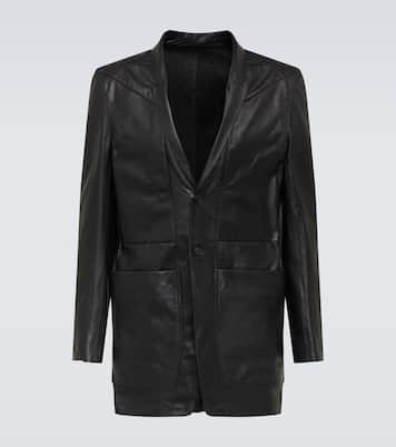 Lido single-breasted leather blazer in black - Rick Owens | Mytheresa