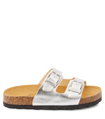 Metallic leather sandals | The New Society