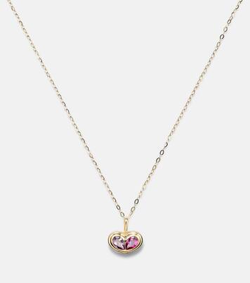 10kt gold pendant necklace with amethyst and topaz | Stone and Strand