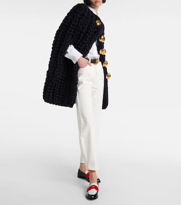 Penny suede-trimmed patent leather penny loafers | Christian Louboutin