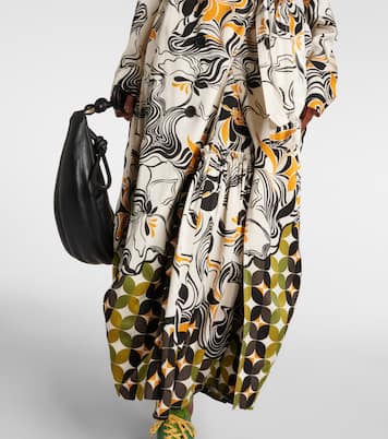 Abrigo cruzado de satén estampado | Dries Van Noten