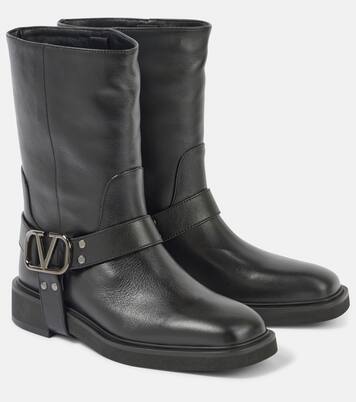 VLogo Signature leather biker boots | Valentino Garavani