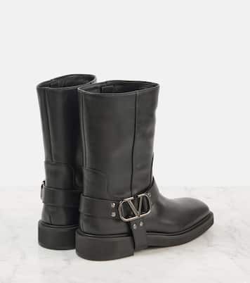 VLogo Signature leather biker boots | Valentino Garavani