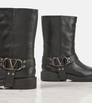 VLogo Signature leather biker boots | Valentino Garavani