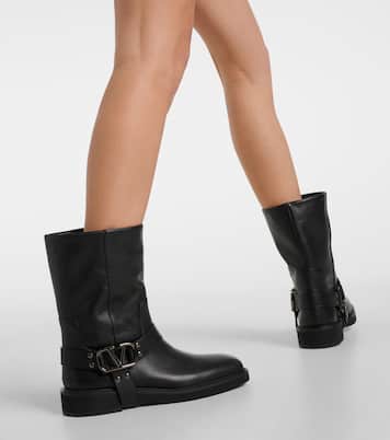 VLogo Signature leather biker boots | Valentino Garavani