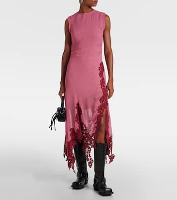 Midikleid aus Crêpe mit Spitze | Acne Studios