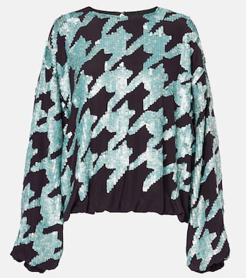 Sweat-shirt en soie à sequins | Dries Van Noten