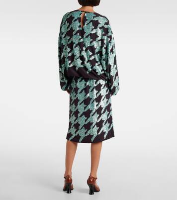 Sweat-shirt en soie à sequins | Dries Van Noten