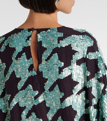 Sweat-shirt en soie à sequins | Dries Van Noten