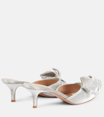 55 bow-detail velvet mules | Gianvito Rossi