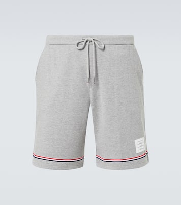 Striped mid-rise cotton shorts | Thom Browne