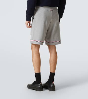 Striped mid-rise cotton shorts | Thom Browne