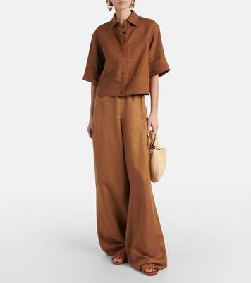Weite Hose Onore aus Leinen und Seide | Max Mara