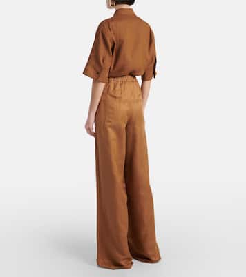Weite Hose Onore aus Leinen und Seide | Max Mara