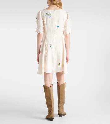 فستان قصير مطرز بطبعات الورود Marne | Rixo