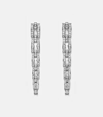 B.Zero1 18kt white gold drop earrings with diamonds | Bvlgari