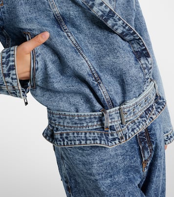Giacca di jeans con cappuccio e cintura | Alaïa