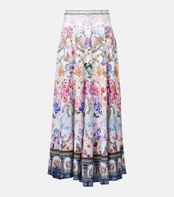 Crystal-embellished linen maxi skirt | Camilla