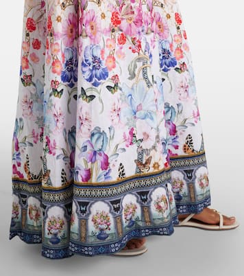 Crystal-embellished linen maxi skirt | Camilla