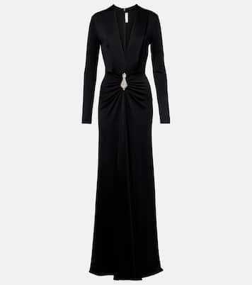 Abito lungo in velluto con cristalli | Victoria Beckham