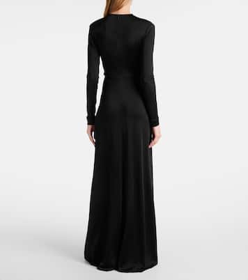 Abito lungo in velluto con cristalli | Victoria Beckham