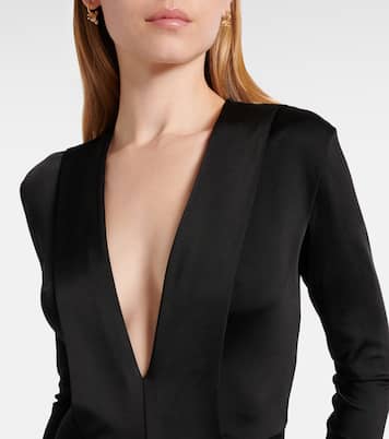 Abito lungo in velluto con cristalli | Victoria Beckham