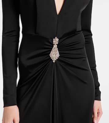 Abito lungo in velluto con cristalli | Victoria Beckham