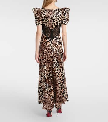 Maxikleid aus Seidensatin mit Spitze | Rodarte