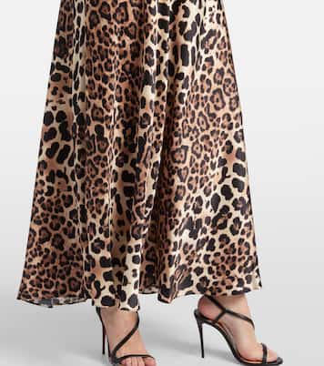 Maxikleid aus Seidensatin mit Spitze | Rodarte