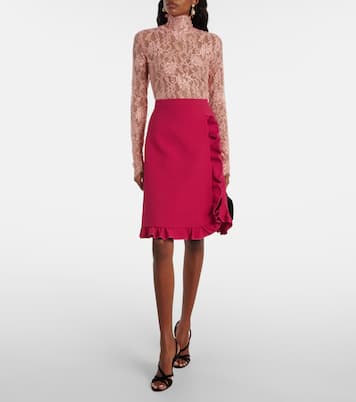 Crepe Couture ruffled miniskirt  | Valentino