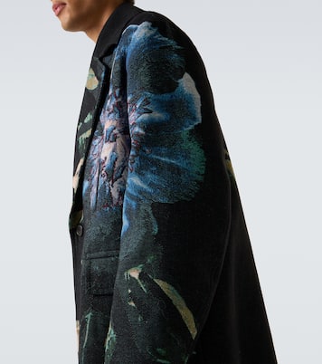 Double-breasted printed jacquard coat | Dries Van Noten