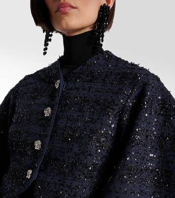 Sequined cropped bouclé jacket | Rotate