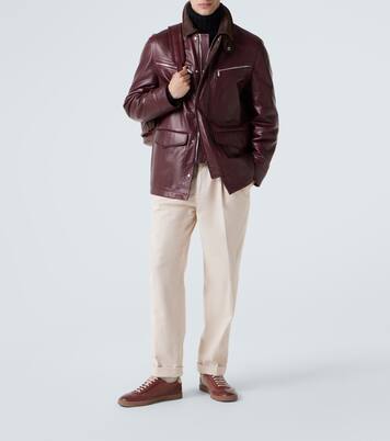 Padded leather jacket | Brunello Cucinelli