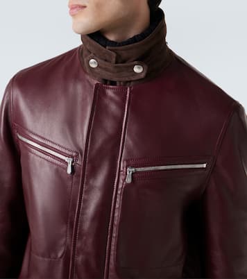 Padded leather jacket | Brunello Cucinelli