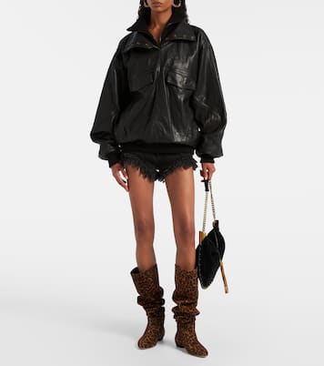 Bottes en daim à motif léopard  | Gianvito Rossi