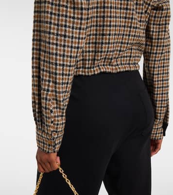 Checked cropped wool-blend jacket | Moncler