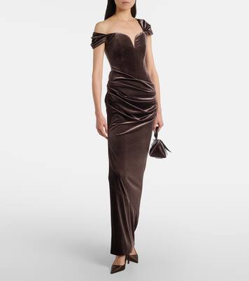 Draped velvet gown | Alex Perry